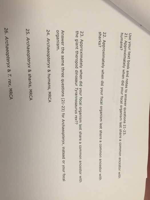 Approximately when did your focal organism last sh