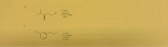 d. I equiv. NaSCH Br THF Br Br t) Mg ether 2) DO