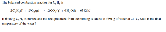 The balanced combustion reaction for CH is 2CH.(1) + 15 02(g) — 12 CO2(g) + 6H2O(l) + 6542 kJ If 6.600 g CH, is burned and th