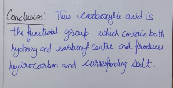 Conclusion: This carboxylic acid is the functional group which contain both hydroxy and earbonyl centre and produces hydrocar