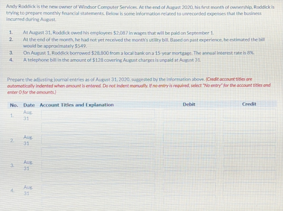 Andy Roddick is the new owner of Windsor Computer Services. At the end of August 2020, his first month of ownership, Roddick