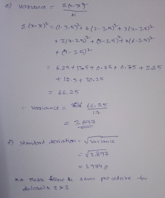 ) + 6 (2-3574 3 (3-35)2- +31 4-35)2サ(5-3.5)+216-3.5)- 66.25 ニ3.697 3.893