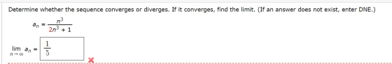 Determine whether the sequence converges or diverges. If it converges, find the limit. (If an answer does not exist, enter DN