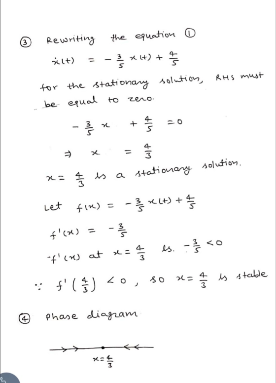 (3 the equation ③ Rewriting silt) = 3 7 Lt) + 5 RHS must for the stationary solution, be equal to zero + mih ult TT Wif 2- a