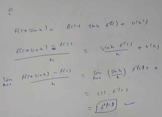fclt sinh f(c)+ oln2) flct sinh) = o f(c) flos f((otsinn) L sinh inh f(c) toch) - - = im im Allt sinh) - Ales film shamn (sin