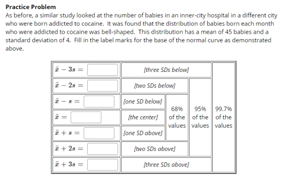 Practice Problem As before, a similar study looked at the number of babies in an inner-city hospital in a different city who