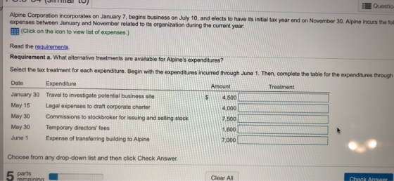 UTCAI LUJ Questio Alpine Corporation incorporates on January 7, begins business on July 10, and elects to have its initial ta