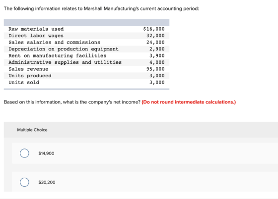 The following information relates to Marshall Manufacturings current accounting period: Raw materials used Direct labor wage