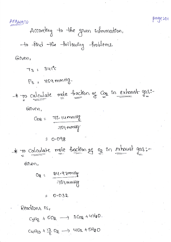 pagesoi Answer: Acording to the given information, to find the following froblems. Given, Tg : 34100 P3 2 759 mmHg. * to calc