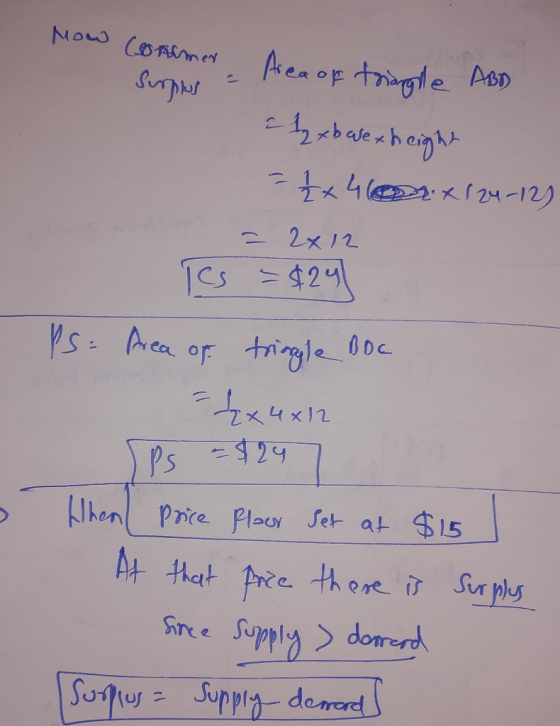 Now Conamer Area of triangle ABD Surplus - chy xb we x height = 12 x 4 600x124-12) = 2x12 les =$24] Ps= Area of tringle Boc -