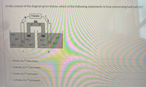 In the context of the diagram given below, which of the following statements is true concerning half-cell (11)? Voltmeter V N