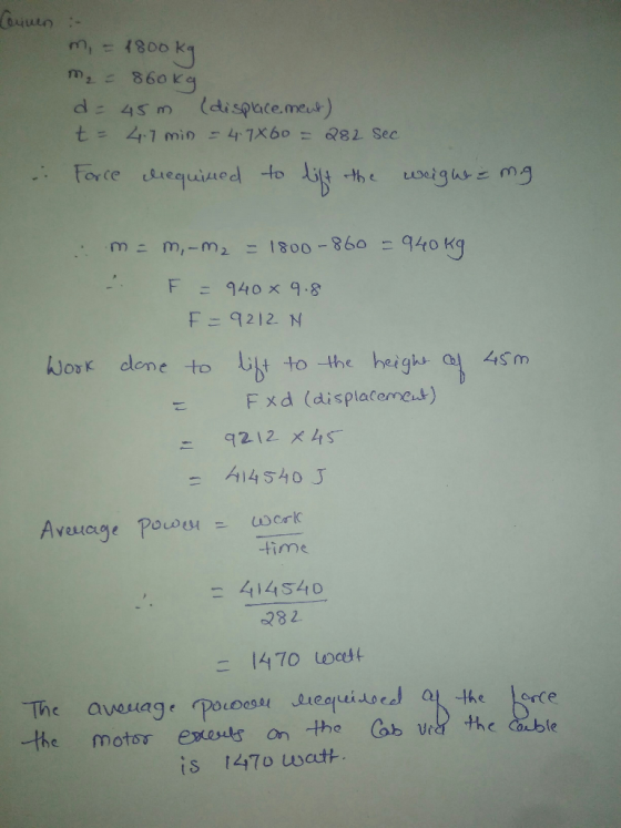 m2. 860kg d 4s m dispace.me) t = 41 mif) ご4.7x60 &82 sec Force e F 940 x 9.8 F 9212. N JosK don Fxd (displacemes) = 14540 J t