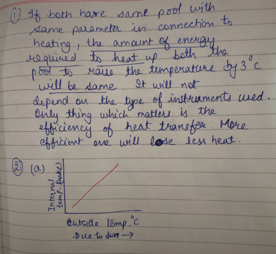 4 both hare same prol with dame pauomet connechon to heathing the amount uull b domet ill not unily thing which natter is he amount ene tumenta ued t hent a More ohfibimt ove will lode less heat ciem (a)-ฐ Due to dun-