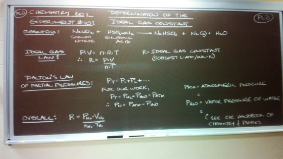 Pud RO CHEMISTRY CO DETEEMWATON OF THE EXPERIMENT #10: IDEAL GAS CONSTANT REACTOR: Nawo2+ HSO WH₂ NaHSO + Neg) + H2O Sodium S