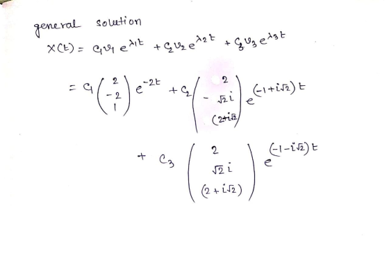 X(t) = Gredit general solution Guzetzt +que dez *65)*-*-) szi/efitirat (2tisk 2 (1-1/2) E e szi (2+i 12)