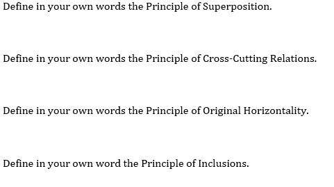 Define in your own words the Principle of Superposition. Define in your own words the Principle of Cross-Cutting Relations. D