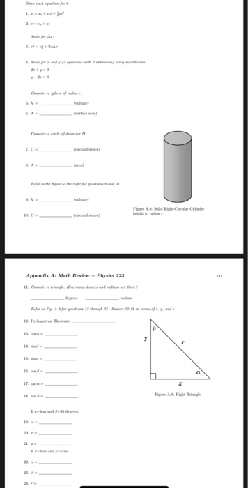 Code ofre. Cafe Refer to the une to the right for quration and V- Piger Aided Appendix A. Math Review Physics 223 12. Pyth Th