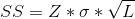 SS = Z*\sigma*\sqrt{L}