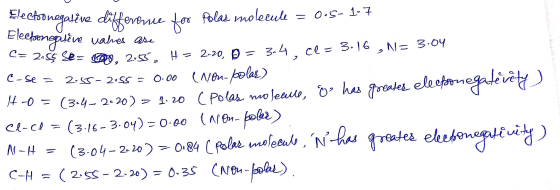 lecnnegaltve difevenue r Polas moleeule Eleelongitve uahes 2 Se= . 2.5, H- O.S- 1-7 3.4 ce= 3.16, N= 3.04 2-20, C-Se (Nen-kol