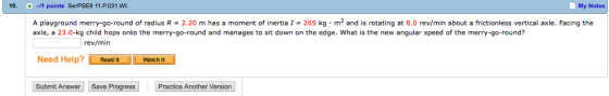 A playground merry-go-round of radius R = 2.2C m h