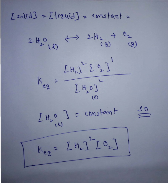 [solid] =[liquid a constanta 2 HU W - 2H+ + 0 7 / [H] 28] Key 24,07 {to } a constant so ll) keqa [4₂] ²20]