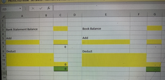 U PROIECTED VIEW belle 3 Bank Statement Balance Book Balance 5 Add Add Deduc Deduct NEN