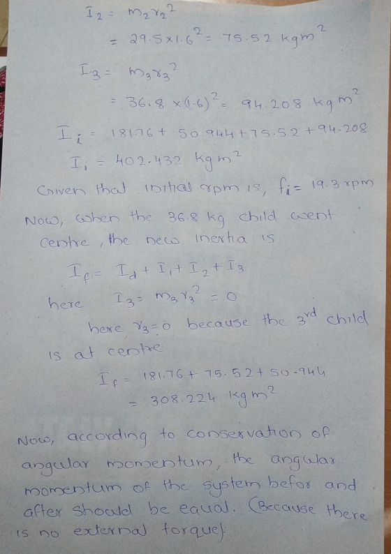 2. after shoud be equal. Because there I- Mara = 29.5x162- 75.52 kgm? Iz- M383 36.8 x (1.6) 2 - 94.208 kgm I i 181.76 t so.94