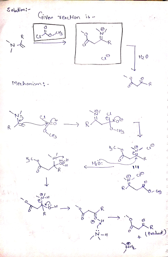 Solution :- Given reaction is a A ceo H2O Mechanisms i semplici ONU Hz Co ZO H₂o Ni R Mon to a gor ha N -4 + ( Produt)