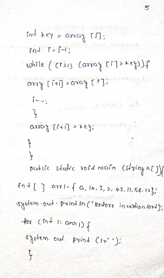 5 fot key (array ikef while (cr arry it]aray]] pubitc stadic void main (string ar] f a, t, 3,2, 3,,56.22 Syslem out Ps int I