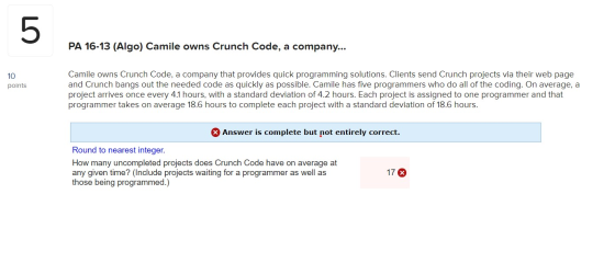 UT PA 16-13 (Algo) Camile owns Crunch Code, a company... 10 points Camile owns Crunch Code, a company that provides quick pro