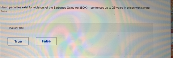 Harsh penalties exist for violators of the Sarbanes-Oxley Act (SOX) - sentences up to 25 years in prison with severe fines. T