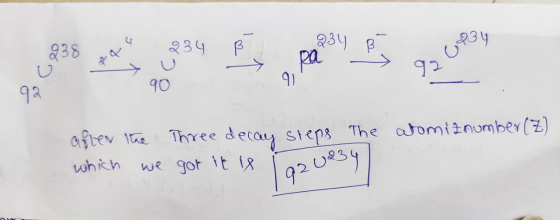 Q3། 32） ༢༢༥ ། ༡༢ ། ། ༢༣ The atomiznumber (2) after the which we Three decay steps got it is i 9 2 Oཚ ༢༡