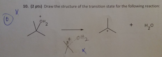 10. (2 pts) Draw the structure of the transition state for the following reaction: C + H, at 0lt2
