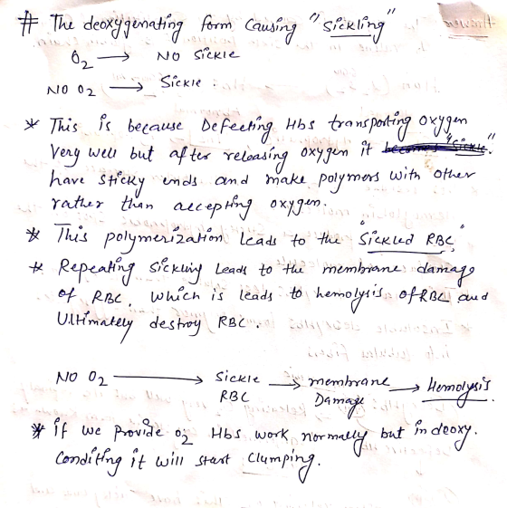 I sickling V - # The deoxygenating form causing 02 – No Sickie NO O2 -> Sickie rol e ole * This is because Defecting Has tran