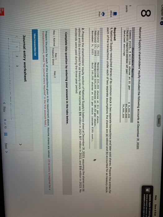 Chapter 18 Help Save Bar Update Apple ID Setting Some account services laten you sign in National Supplys shareholders equi
