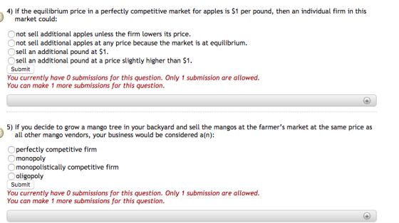 3 4) If the equilibrium price in a perfectly competitive market for apples is $1 per pound, then an individual firm in this m