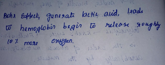 Bohr Effects generate lactic to hemoglobis begir to 10% more onggen. and leads release roughly sms Vides