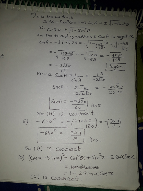 S we hnoo that 13 16.9 163-49 = 163 V 169 V 169 Page- 1 3 3 Hance Sec A- 1 - -2J30 Co A 2x30 2 30 J30 60 9Ans