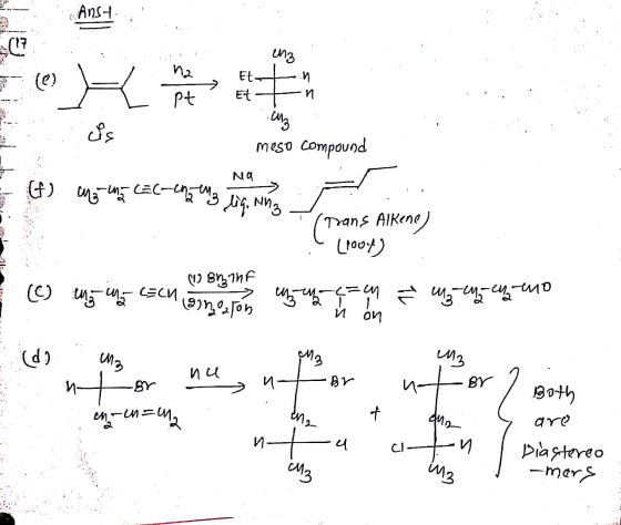 Ank-. . na и 2 Etn pt Et е- — — И Сма-m, C=-ch, s , — meso compound Na s, N rans Alkene) .. (rood) ду. Nь, С) и, а =си 2 везт