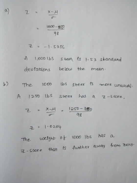 000- 9 8 군 = -1. S306 A 1,000 UbS tear fs t.s3 standand deutations be lo the mear The 1o0o bs sbeer tore unusua 12SD Ibs steex has a 군-sore , ag 군: 1.02.09 The wetght 1000 lbs has a Z-stote that s fuwither auway from zero