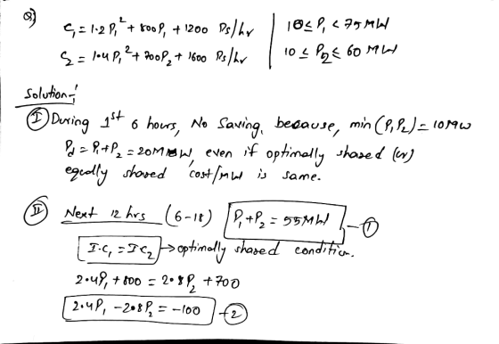 Cal2,+8009, + 1200 Dsl hr q=loup, ²+2oop, + 1600 Ps/hr 1839, <7, mW | 102PLE GOM solutions, During 1st 6 hours, No Saving be