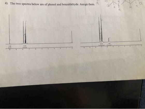 4) The two spectra below are of phenol and benzaldehyde. Assign them. ་་་་་་་་་་་་་་་་་་་་་་་་་་་་་་་་་་་་་་་་་་་་་་་་་་་་་་