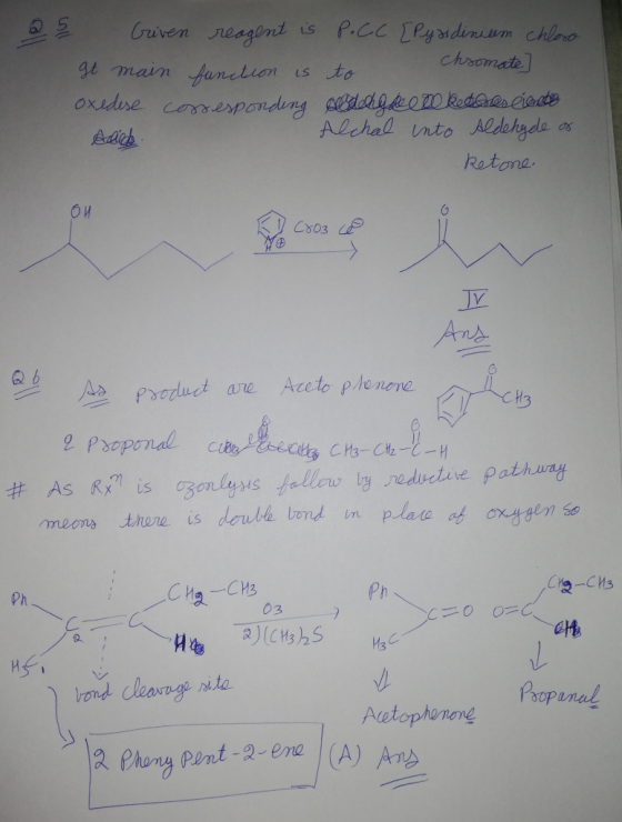 as Criven reagent is P.C.C {pyridinium chloso It main function is to chromate] oxedese corresponding codde declared adslieta