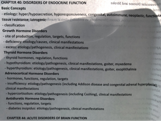 CHAPTER 40: DISORDERS OF ENDOCRINE FUNCTION 91012 bn 9269201026vod Basic Concepts 1619 - etiology: hyper/hyposecretion, hypor