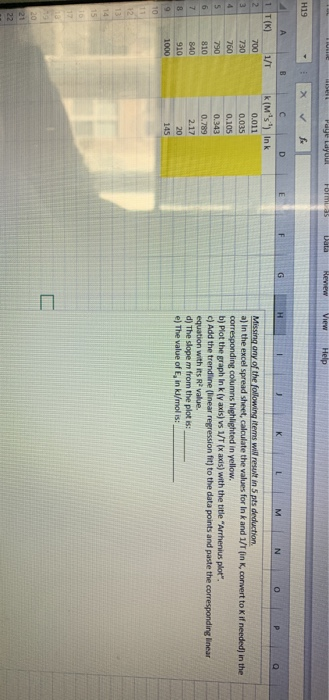 VE Page Layout Formas Data Review View Help H19 . A B D G Н L M N 0 P O 1 T(K) 2 3 4 5 1/1 700 730 760 790 810 840 910 1000 k