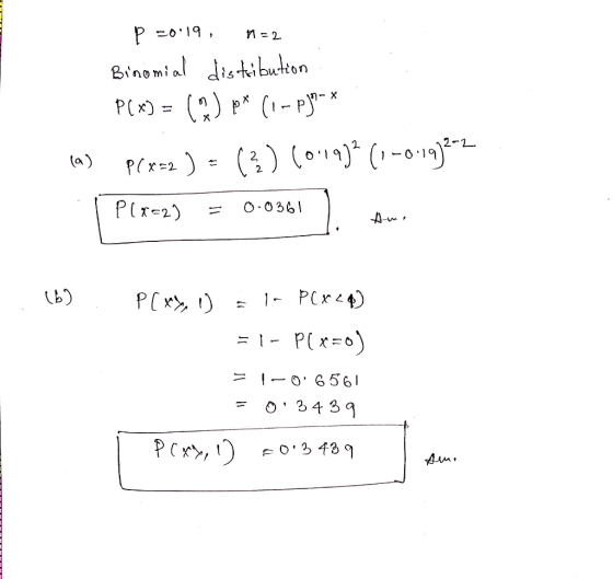 Binomial istei button 1-0.19 P(r 2)0 0361 34 39
