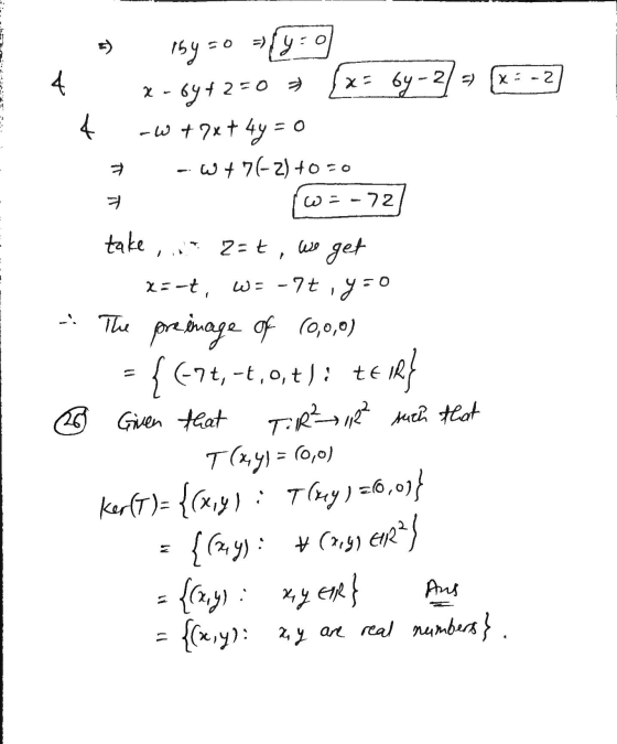 4 169 го x - by+2=0 2 A - The x= 64-2/ -W + 7x + 4y = 0 -W+7(-2) +0=0 w = -72 take , 2=t, we get x=-t, W-7t.y=0 preinage of (