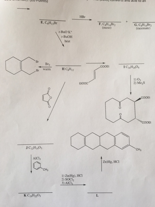 TUL. 2U PUINES ULI CUIVerts diu acid to an HBr E,C,H,BE FCH„BE? * G.CHBE (meso) G. C H Br2 (racemate) t-BuO K t-BuOH heat COO