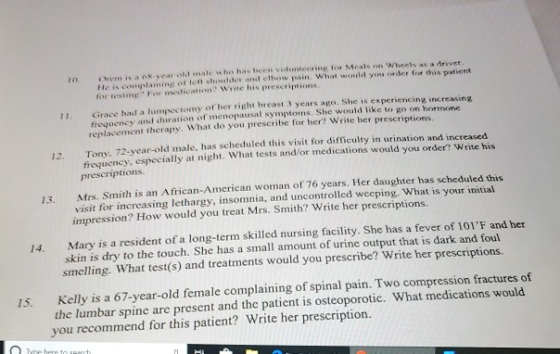 Oris s a male when the tren tunteering for Meals on Wheels as a driver Heis a nnin er lent shoulder and elbow pain. What woul