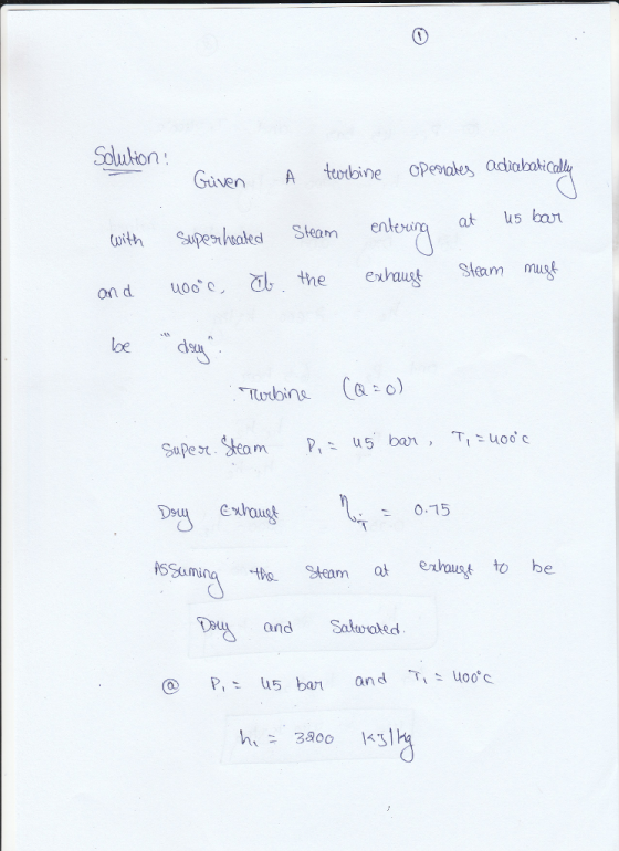Soluto n Guven A toine opesoles adiabok ith Spenhsaleci Steam eneat us ba ond u00 c .. Ob , the enhuut steam musf loe d obins ( o) 0.15 ming4o eam ate to be and Saluraled P,usr and uooc